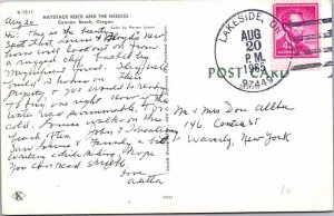 Postcard BEACH SCENE Cannon Beach Oregon OR AL5581