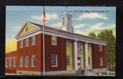 Virginia PC US Post Office Martinsville  unused