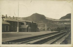 norway norge, FINSE, Bergensbanen, Railway Station (1924) RPPC Postcard