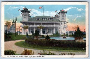 1910's BALTIMORE MD BAY SHORE PARK CASINO FLAG OTTEMHEIMER ANTIQUE POSTCARD