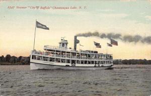 Chautauqua Lake New York Steamer City Buffalo Antique Postcard K28849