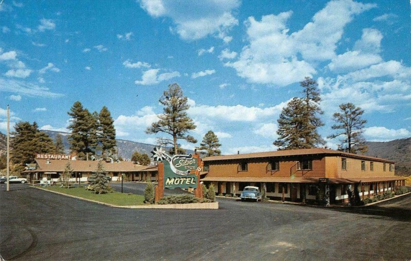 SILVER SPUR MOTEL N. Durango, Colorado Roadside 1962 Chrome Vintage Postcard 