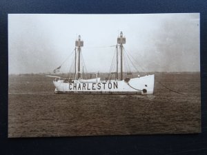 American Lightship THE CHARLESTON LIGHTSHIP - Old Postcard