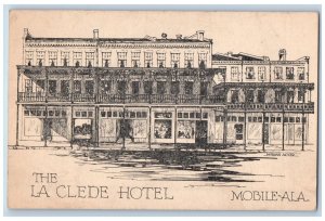 Mobile Alabama Postcard La Clede Hotel Government Exterior c1940 Vintage Antique