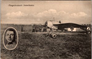 Mint Germany Aviation WW1 Fighter Aces Sanke RPPC Postcard Immelman And Plane