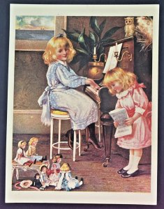 Vintage Merrimack Publ. Corp Singing Girls Artwork Large Postcard 8 x 6 SKU B8