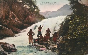 Postcard C-1910 Montana Glacier McDermont Falls #5840 HTTCO 22-11908