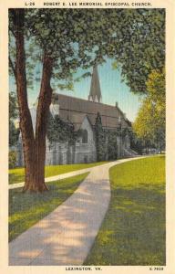 LEXINGTON, VA Virginia  ROBERT E LEE MEMORIAL EPISCOPAL CHURCH  c1940's Postcard