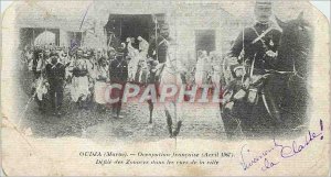 Postcard Old Oujda (Morocco) French Occupation (April 1907) Defile des Zouave...