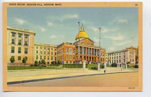Massachusetts State Capitol, Boston, MA - Unused Postcard