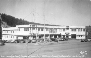 RPPC HOTEL HARBOR STEAMBOAT SPRINGS COLORADO SANBORN REAL PHOTO POSTCARD 1953