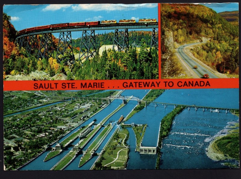 Ontario MultiView SAULT STE. MARIE Gateway to Canada Train pm1990 ~ Cont'l