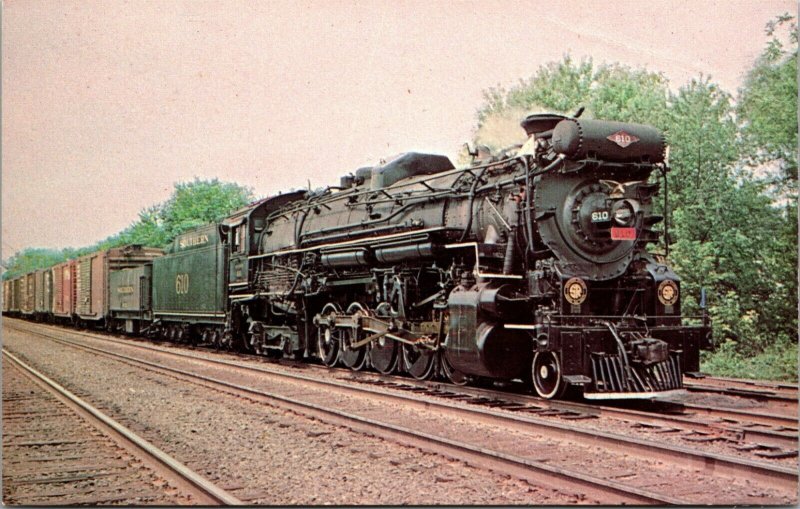 Southern Railway's Locomotive # 610 powers The American Freedom Train Post Card