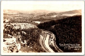 View From Lovers Leap The Narrows & Cumberland Maryland Real Photo RPPC Postcard