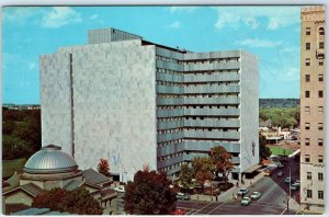 c1960s Rochester, MN Mayo Clinic 2nd Ave Birds Eye Street Scene Cutshall PC A231