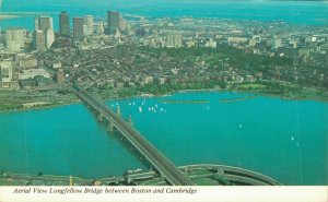 USA Aerial View Longfellow Bridge Between Boston and Cambridge Postcard 08.29