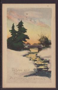 A Merry Christmas,Scene Postcard