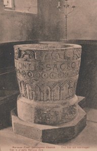 Sussex Postcard - Norman Font, Lullington Church  RS23129