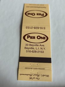 Vintage Matchbook Cover Pier One Bayville, Long Island, New York MB183