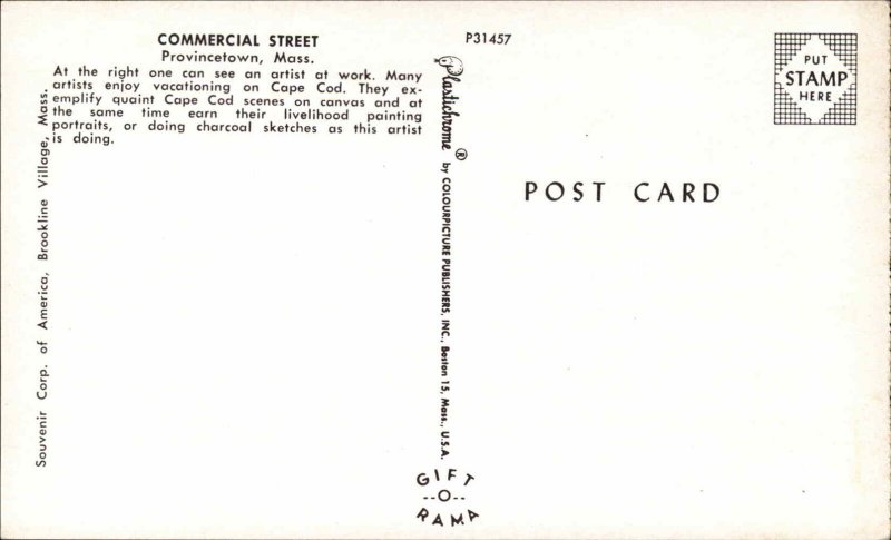 Provincetown Massachusetts MA Cape Cod Truck Bicycle Street Scene Vintage PC