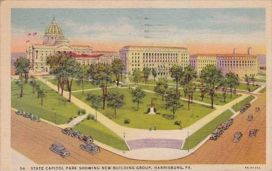 State Capitol Park Showing New Building Group Harrisburg Pennsylvania 1961