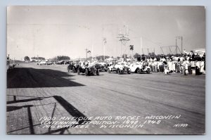 J90/ Milwaukee Wisconsin RPPC Postcard c40s Antique Autmobile Racees 510