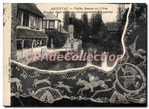 Old Postcard Argentan handkerchief Old Houses