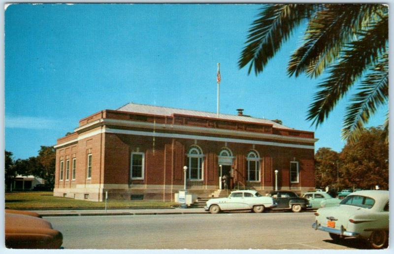 UVALDE, Texas  TX    POST OFFICE  ca 1950s Cars  Postcard