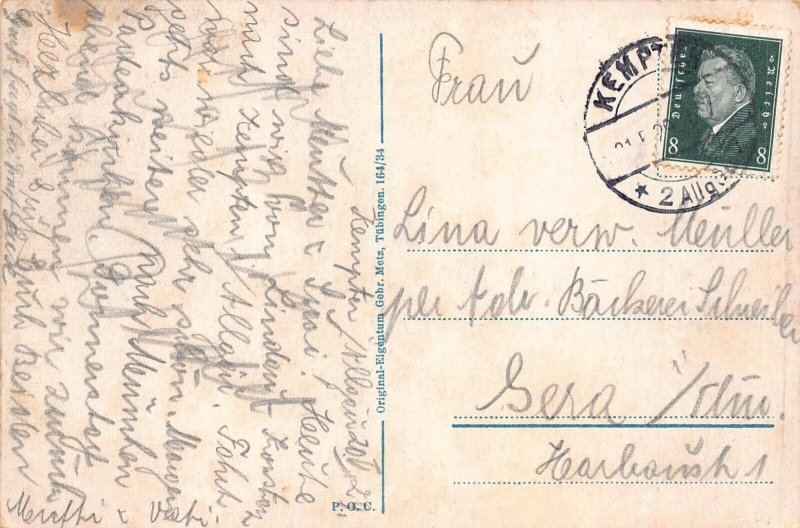 A208 Germany 1929 Kempten General View vintage postcard
