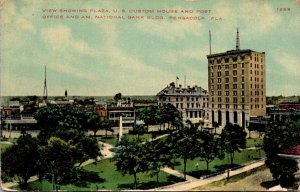 Florida Pensacola View Showing Plaza U S Custom House Post Office and Nationa...
