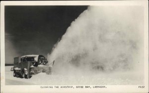 Goose Bay Labrador Snow Plow Clearing Airport Real Photo Postcard