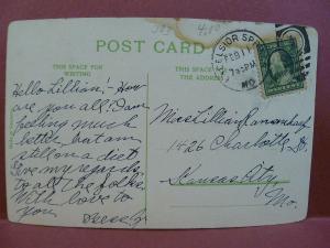 Old Postcard MO Excelsior Springs 1911 Broadway Street View