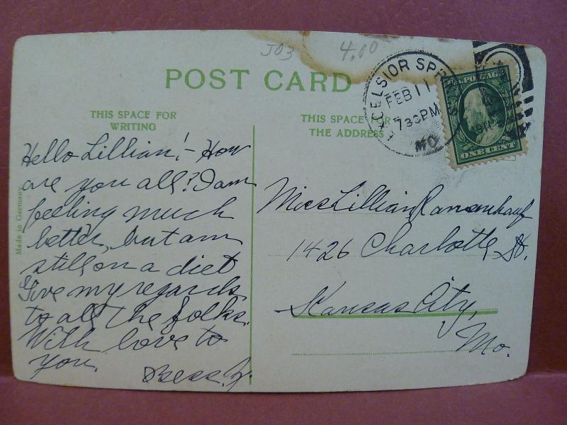 Old Postcard MO Excelsior Springs 1911 Broadway Street View