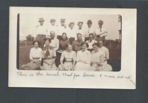 Real Picture Post Card Ca 1911 Group Of Friends Attending A Dinner