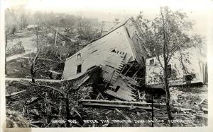 RPPC 15 Fergus Falls MN Union Ave after Tornado 6-22-1919 Destroyed Houses