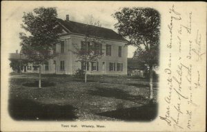 Whateley MA Town Hallc1905 Postcard