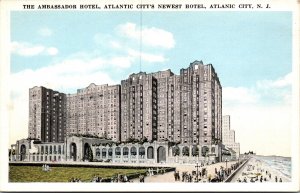 Vtg Atlantic City New Jersey NJ Ambassador Hotel 1920s Old View Postcard