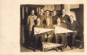 c.13, RPPC,Masons, BPOE, Quincy Pennants, Quincy, IL, Cigar ,Msg,Old Post Card