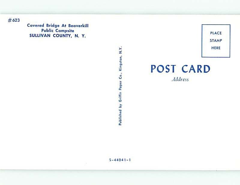 Unused Pre-1980 COVERED BRIDGE Roscoe - Rockland New York NY t7372@
