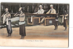 Traveling in Sedan Chair Postcard 1910