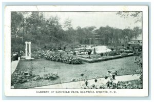 c1910 Gardens Canfield Club Saratoga Springs New York NY Advertising Postcard 