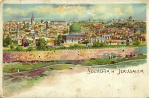 israel palestine, JERUSALEM, General View (1899) Litho Postcard