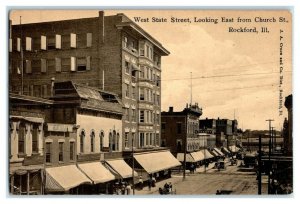 West State Street, Rockford, IL C.F. Henry Postcard *7J14 