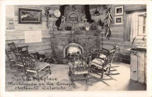 Antonio Colorado Menkhaven on the Conejos Fireplace Real Photo Postcard AA56381