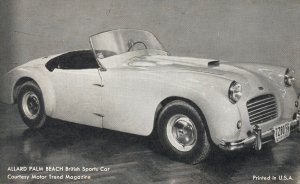 Vintage Postcard 1900s Allard Palm Beach British Sports Car Motor Trend Magazine