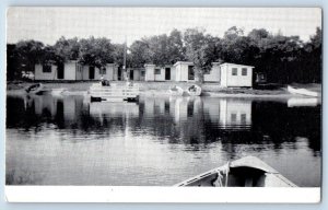Underwood Minnesota MN Postcard Scharf's Three Lakes Resort Deer Lake Scene 1959