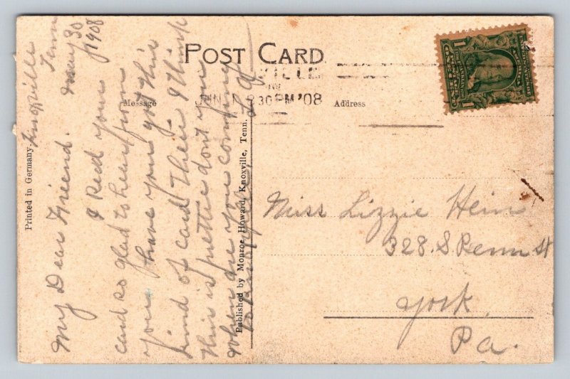 1908  Tennessee River   Cherokee Bridge  Knoxville    Postcard