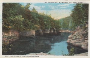 Navy Yard Wisconsin River Chicago & Milwaukee Railway USA Postcard