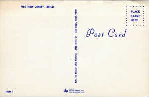 USS New Jersey  (BB-62)  battleship postcard