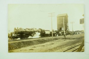 Mulvane Kansas RPPC Real Photo Train At Depot Station Opening Day Postcard F31 